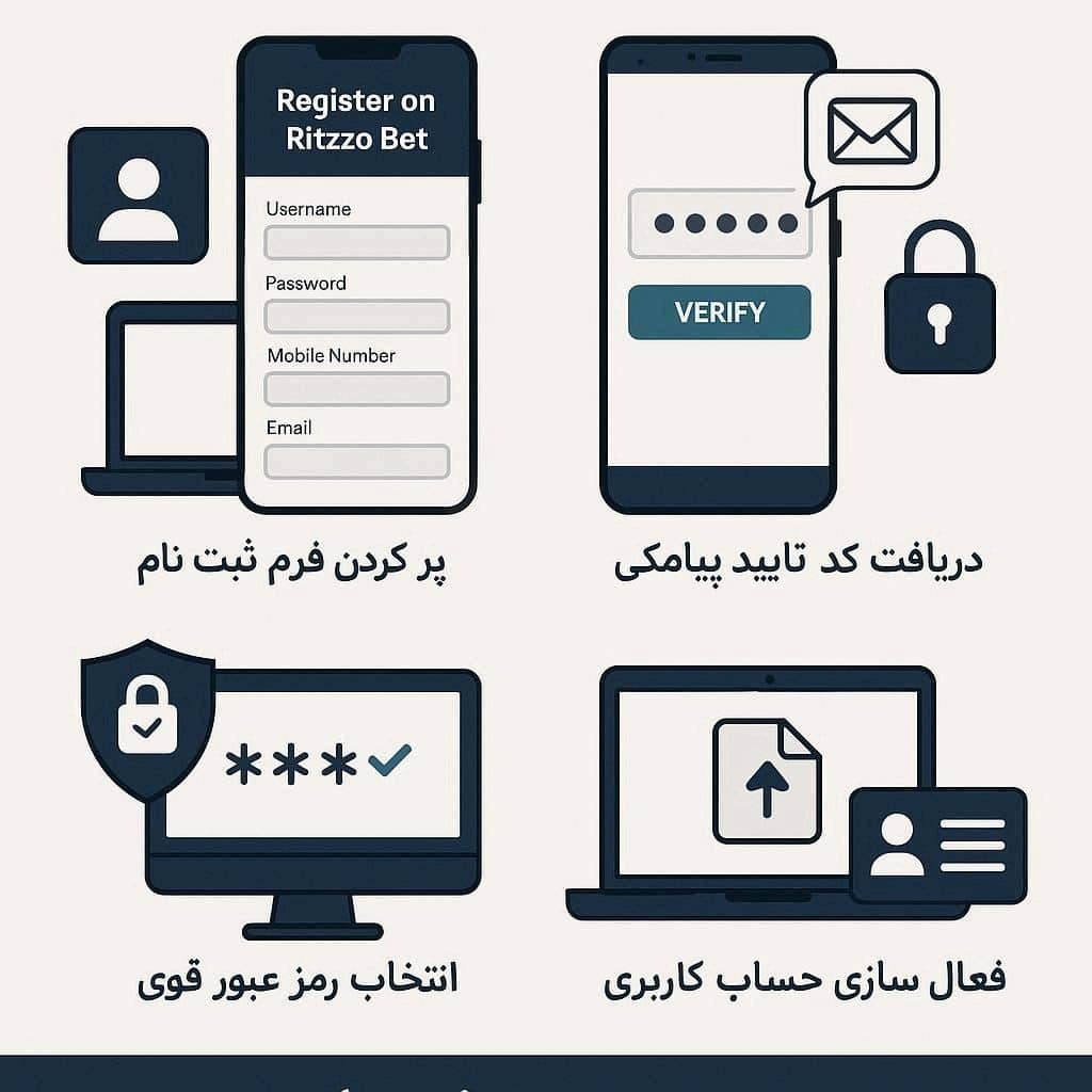 اموزش ثبت نام ریتزو بت
